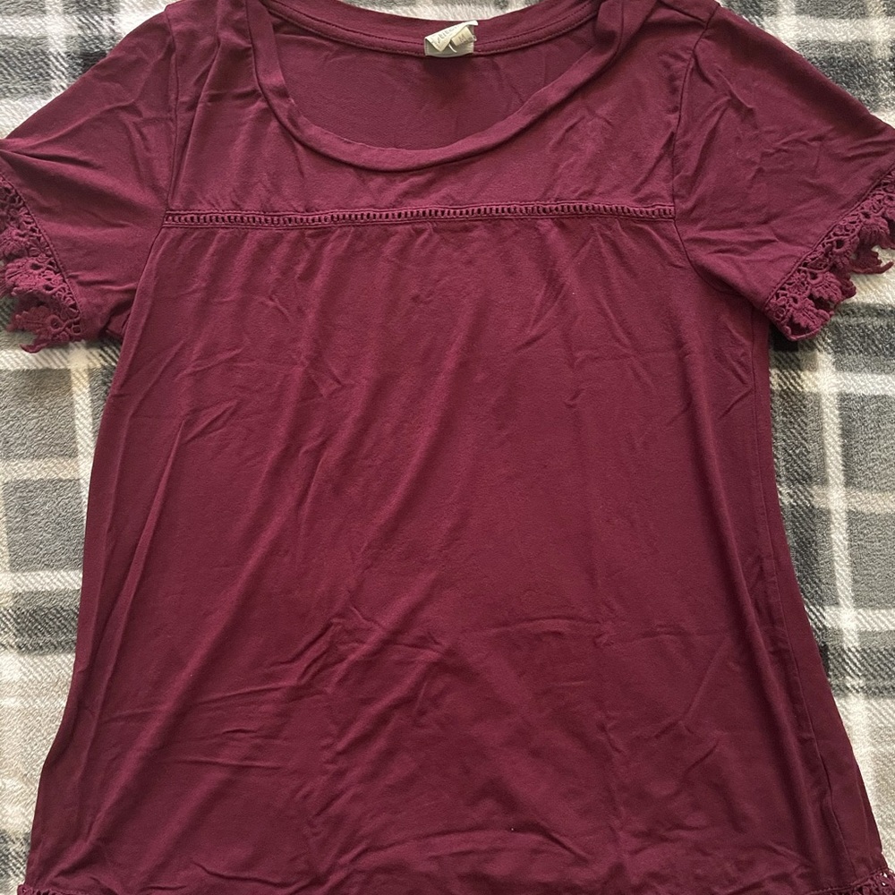 Purple Embroidered Top